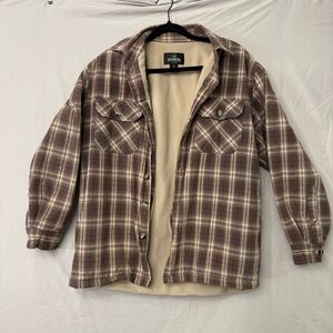 Redhead Flannel Shirt Jacket, Shacket Men’s Size Medium,‎ Tan/Brown Comfortable